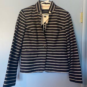 Navy and White Striped Blazer- Banana Republic